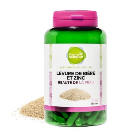 PHARMASCIENCE LEVURE DE BIÈRE ET ZINC Beauté de la Peau 200 gélules