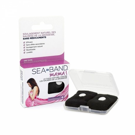SEA BAND MAMA BRACELET D'ACUPRESSION ANTI-NAUSEES GROSSESSE - NOIR