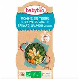 BABYBIO MENU DU JOUR BOL BIO 2X200G DES 8 MOIS - POMME DE TERRE EPINARD SAUMON