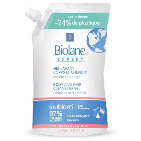 BIOLANE EXPERT GEL LAVANT CORPS ET CHEVEUX RECHARGE 500 ML