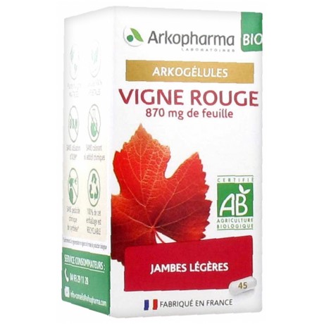 ARKOPHARMA ARKOGÉLULES VIGNE ROUGE BIO 45 GÉLULES