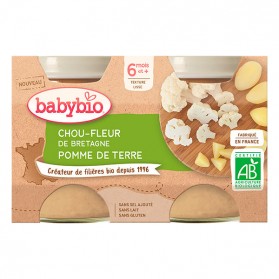 BABYBIO Chou-fleur de Bretagne Pomme de terre 6m + 2x130g