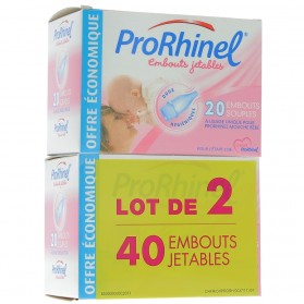 PRORHINEL EMBOUTS NASALES JETABLES LOT de 2X20 UNITES