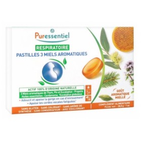 PURESSENTIEL RESPIRATOIRE PASTILLES 3 MIELS AROMATIQUES 18 PASTILLES