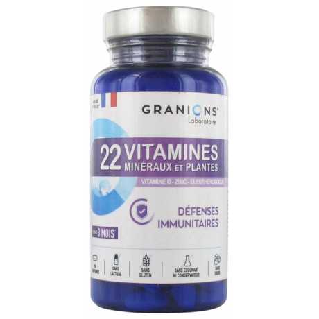 Granions 22 Vitamines Minéraux et Plantes 90 Comprimés