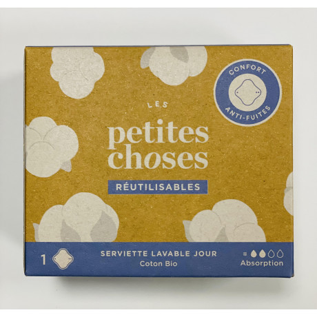 Les Petites Choses Serviette Lavable Jour en coton bio x 1 serviette