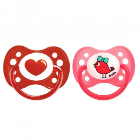 DODIE Sucette Duo Dessin Fille A18 6+ Mois - Couleurs aléatoires